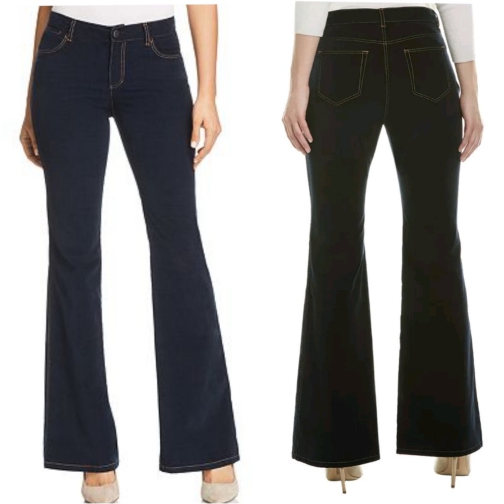 Lafayette 148 New York Mercer Ink Flare Leg High Waist Trousers‎ Size 16